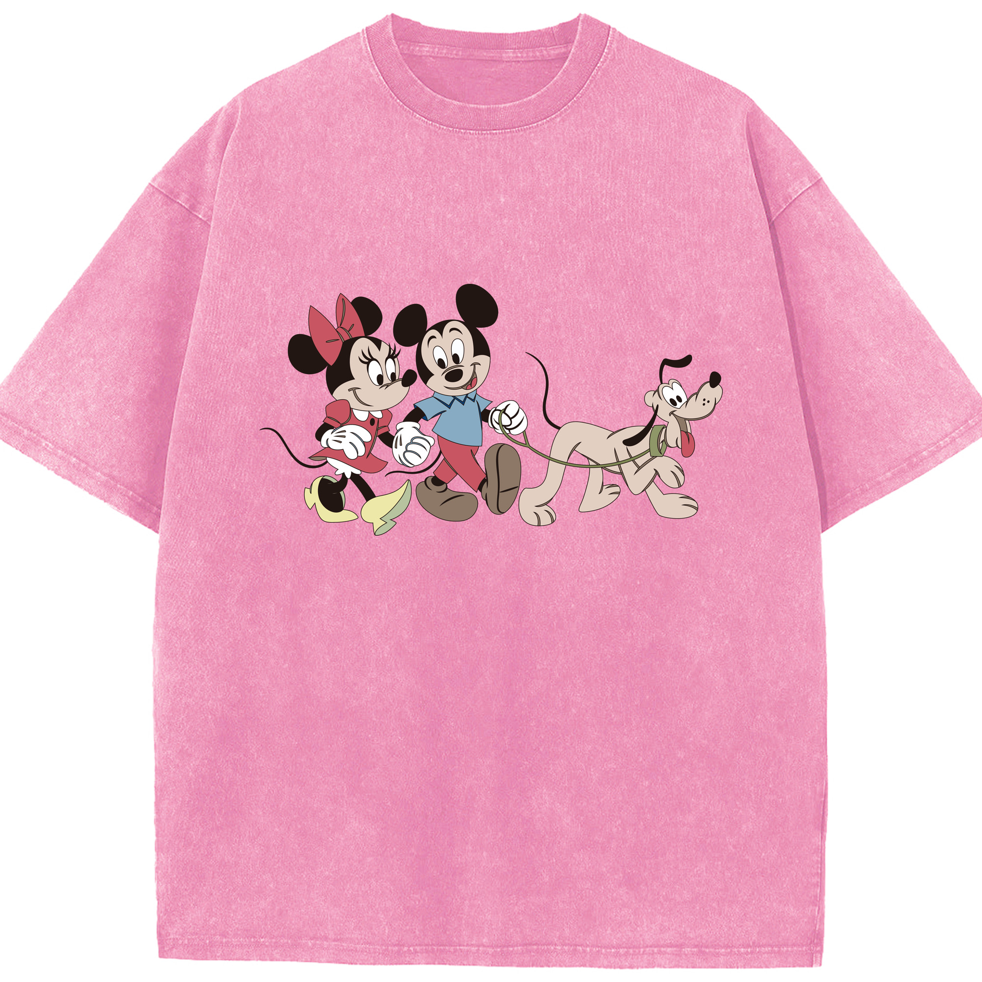 （画像用） ミッキーマウス Mickey Mouse 綿100% ヴィンテージ風 半袖Tシャツ（フロントプリント）
